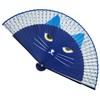 Women's Folding Fan, Cute, Cat Face, Stylish, Modern Cat Design,