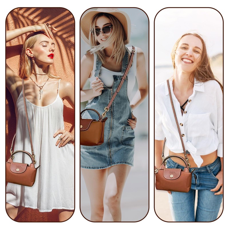 XQMMGO Women's Leather Shoulder Strap Carry Strap, Leather Wallet Strap