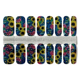Glam Girl Nails Spring Sunflower Floral Nail Polish Strips / Nail Wraps / Nail Stickers