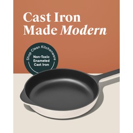 Caraway Cast Iron Skillet - 10.5” Enameled Cast Iron Pan With 3 Layer Enamel Coating - No Seasoning Required - Compatible With All Stovetops - Free From Forever Chemicals - Rust