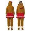 SOMSOC Women Gingerbread Costume Adult Christmas Flannel Fleece Pajama Gingerbread
