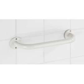 WENKO Badewannengriff Basic 30 cm Weiß, Edelstahl rostfrei, 36 x 6 x 9.5 cm, Weiß