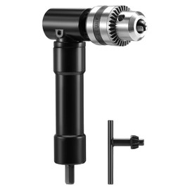 Gueenky 90 Degree Angle Drill Attachment with Keyless Chuck 1-10 mm Angle Drill Chuck Adapter Angle Drill Attachment Drill 8 mm Hex Angle Wrench Attachment