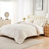 Gusuhome Fluffy Faux Rabbit Fur Comforter Cover Set King Size