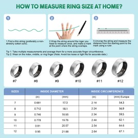 BANGALORE Smart Ring Health Fitness Tracker for Women Men Silver (8#)