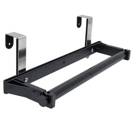 YYST Over Cabinet Door Paper Towel Holder Bar Dispenser for for Kitchen, Pantry, Mudroom, Fits Both Standard & Jumbo Rolls (black, 1)