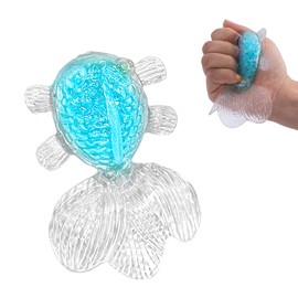 【夏祭り 限定】 スクイーズ玩具 金魚の形 ストレス解消グッズ スクイーズおもちゃ 解压玩具 柔らか素材 YAJOJO 手触り良い 無害 耐久性 持ち運び便利 子供 大人向け ギフト プレゼント用(ブルー)