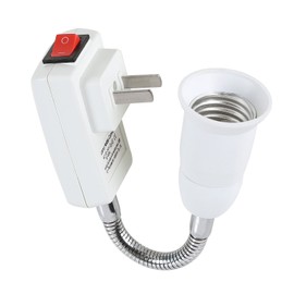 Electop E27 Socket Adapter with On/Off Switch to US Plug,Flexible Extension Lamp Bulb Holder Converter