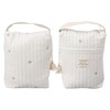 Cute Quilting Embroidered Pattern Diapers Bag Cotton Baby Stroller Zipper