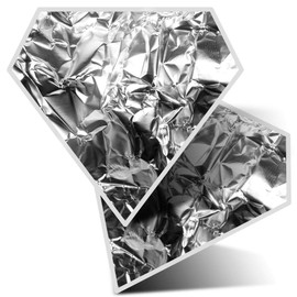 2 x Diamond Stickers 7.5 cm - Silver Aluminium Foil Fun Decals for Laptops,Tablets,Luggage,Scrap Booking,Fridges, #2061