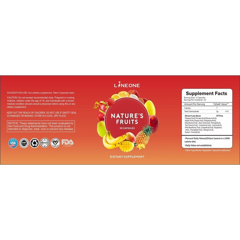 LineOne Balanced and Natural Whole Food Fruits and Veggies Dietary