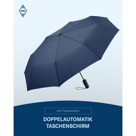 FARE Mini Pocket Umbrella - Premium Umbrella Opens Closes Automatic Flexible Windproof Stable Compact Waterproof Brand Umbrella 60 Years Experience from Germany, navy, Navy