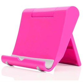 JUSDIQIR Cell Phone Stand for Desk, Foldable Cell Phone Holder Mobile Phone Dock Multi-Angle Universal Adjustable Tablet Holder Compatible with Most Cell Phone and Tablet (Pink)