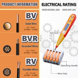 Lever Wire Connectors,HTCELLE 125-Piece Electrical Connectors Splice Kit Assortmentor Quick Connects, 2 3 5 Port Push in Compact Splicing Butt Terminals for Wiring 28-14 AWG