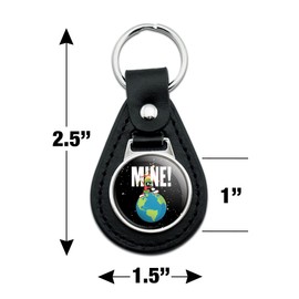 GRAPHICS & MORE Black Leather Looney Tunes Marvin the Martian Mine Keychain