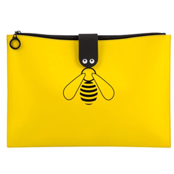 Fireproof Document Bags, PU Cute Bee 9.65" x 13.78" Zipper
