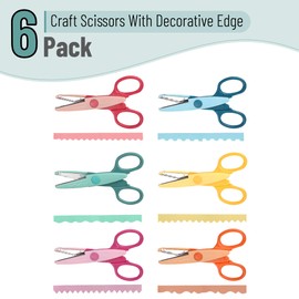 Mr. Pen- Craft Scissors Decorative Edge, 6 Pack, Craft Scissors, Zig Zag Scissors, Decorative Scissors, Scrapbooking Scissors, Fancy Scissors, Scissors for Crafting, Pattern Scissors, Design Scissors