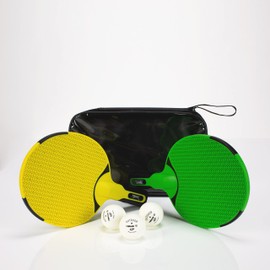 Table Tennis Bat Outdoor Set | 2 x Tibhar Table Tennis Outdoor Bats | 3 x Table Tennis Outdoor Balls | 1 x Table Tennis Bat Bag | 6-Piece Table Tennis Set for Outdoor Use