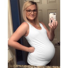 Maternity Tank Top Maternity Tops Maternity Shirts Summer Maternity Clothes Nursing Tank Tops for Breastfeeding (Grey+White,S)