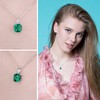 JewelryPalace Cushion Cut 3.4 ct Simulated Emerald Chain Pendant 45