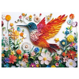 Fishwisdom 500 Piece Jigsaw Puzzles for Adults and Teens and Kids Family Fun Time Challenging Toys Flowers Colorful Hummingbird Dreams