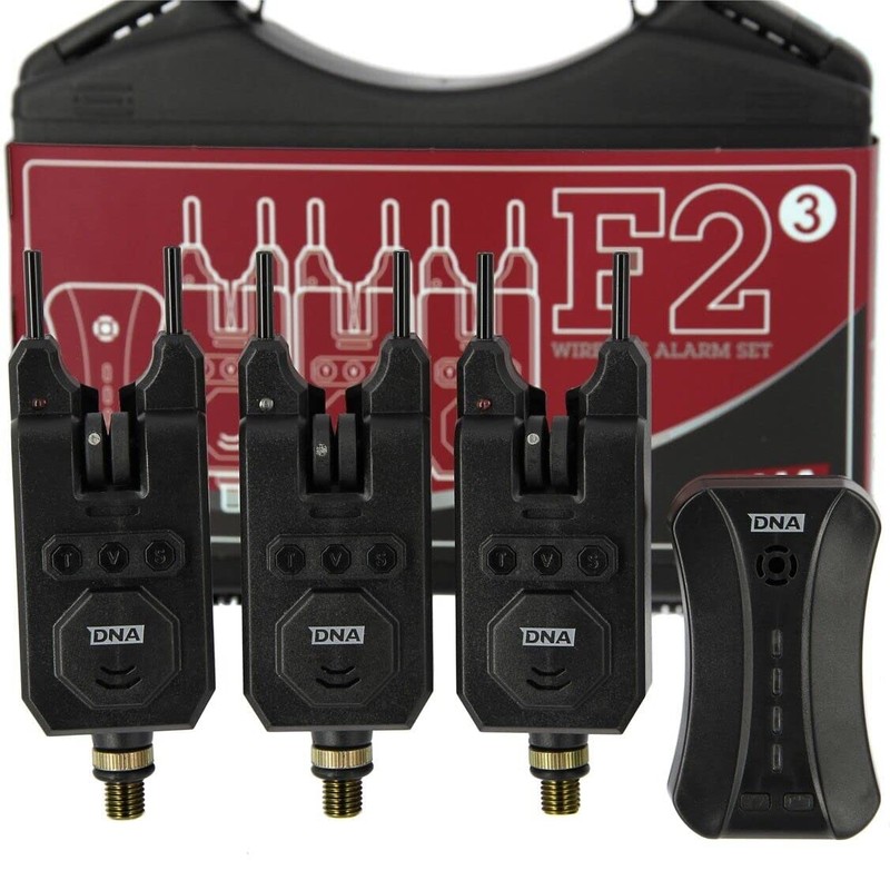 DNA Leisure Fishing Bite Alarm Set 3pc With Wireless Receiver