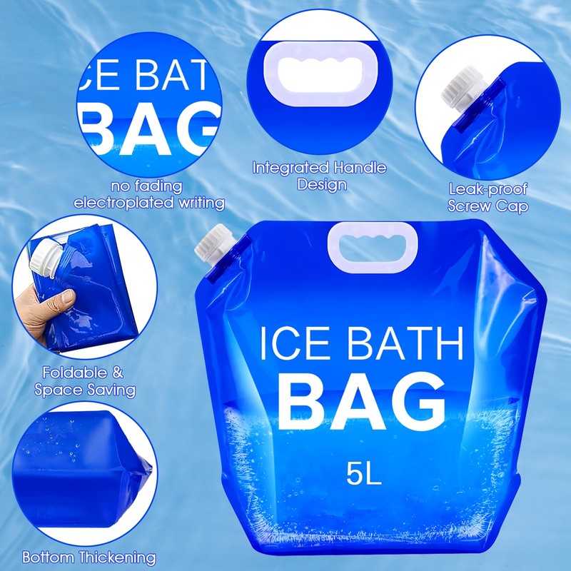 Tryitsbest 4 Pack Ice Bath Bags Reusable, Large Capacity Cold