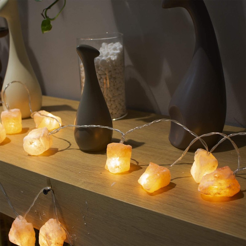 HeaHap Himalayan Salt String Lights with Switch, 20 Natural Salt