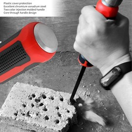 Ezweiji Pry Bar, Professional Pry Bar with Plastic Soft Grip and Metal Impact Heads (8 Inches)