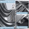 40x10 ft Wrinkle Free Black Silver Sequin Backdrop Curtain for