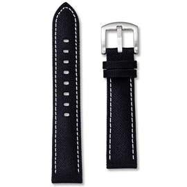 Canvas Watch Strap - Premium Nylon - 18mm, 20mm, 22mm, 24mm, Black, Grey, White, Blue, Yellow, Orange, Red Stitching Classic Replacement Strap for Nautical Canvas, Spring Bars and Tool in, 20 mm