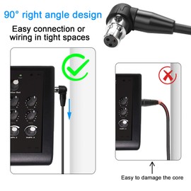 QIANRENON 90° Angle Mini XLR Soldering Adapter Microphone Socket Gold-Plated 3-Pin Mini XLR Female Right Angle Soldered Connector Mini XLR Welded Curved Connector for DIY/Repair Mini XLR