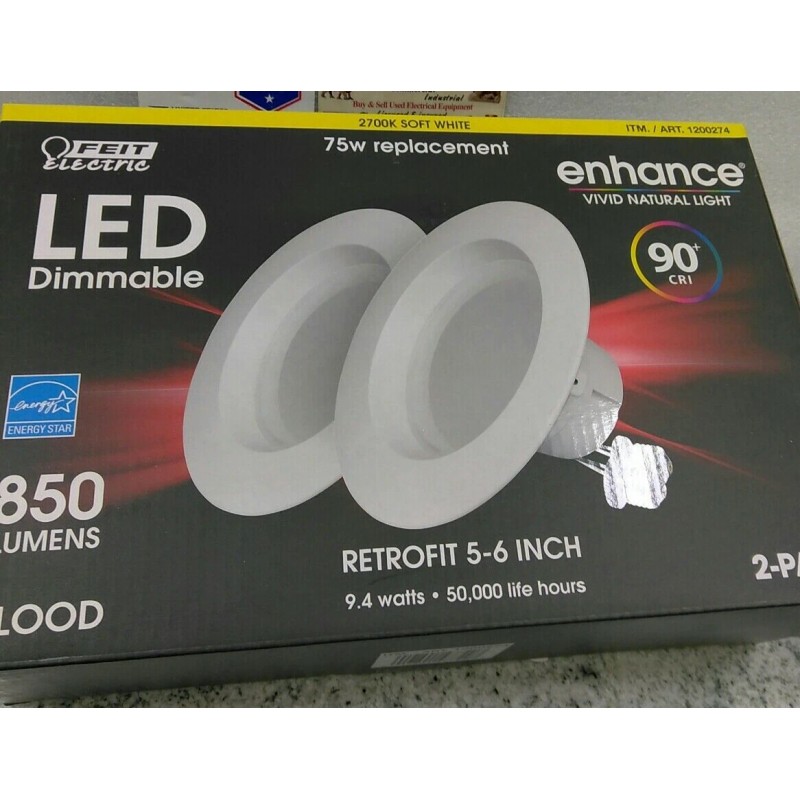 Feit Electric FLOOD 75W / Replacement LED Dimmable 2,700K 2pk