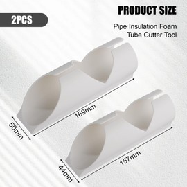 EAORBD Pipe Insulation Cutting for Insulation Cutting Fixture, Foam Pipe Lagger Insulation Cutting Tool, for Lagging Pipe in Homes, Industries and Commercial Places, 44Mm, 50Mm, White - 2Pcs