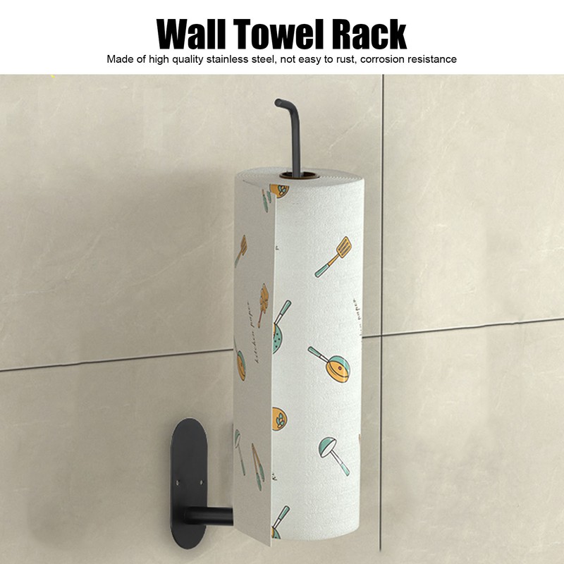 Paper Towel Holder Self Adhesive Drilling Stainless Steel Wall Towel