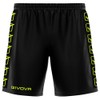 Givova Poly Band Shorts 2XL, black/neon yellow