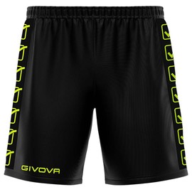 Givova Poly Band Shorts 2XL, black/neon yellow