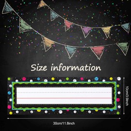 50 Pieces Chalkboard Brights Reference Name Plates Colorful Flat Name Plates Manuscript Nameplates Self Adhesive Desk Plates Nameplates for Students Teachers School Classroom Supplies
