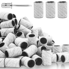 240Grit Nail Sanding Bands for Nail Drill, 100Pcs Fine Grit Nail Sanding Bands for Nail Drill with 3/32” Nail Sanding Bit for Natural Nail, Sanding Band for Nail Drill Set for Manicure & Pedicure