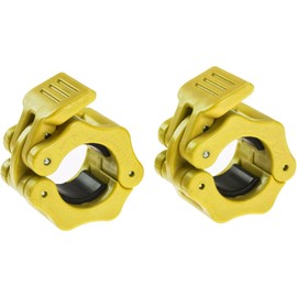 Greententljs 1 Inch Barbell Clamps Quick Release Locking Barbells Pro Workout Professional Barbell Collar Clips Lock fit 1-Inch Diameter Standard Size Bars/Bar (Yellow)