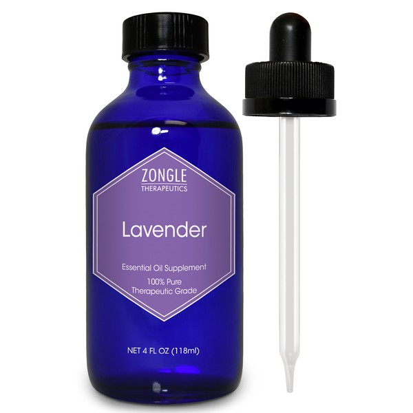 Zongle Lavender Essential Oil, French, Safe to Ingest, 4 OZ