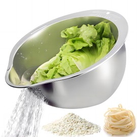4-in-1 Stainless Steel Rice Washing Bowl & Strainer