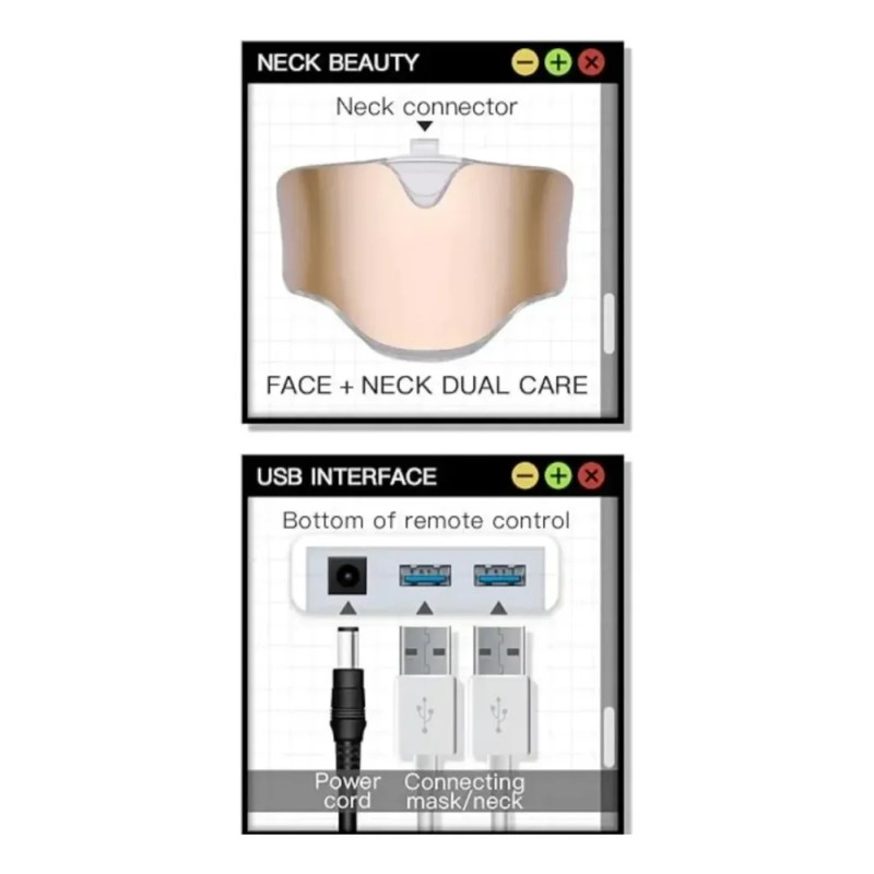 Hxdzfx Máscara Facial De Luz Led 7 Colores Y Funciones