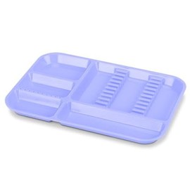 AmeriCan Goods 5 Pcs Dental Instrument Divided Tray Autoclavable Medical Instrument Set Up Flat Tray Size B - 13 1/2” x 9 5/8” x 7/8” Liliac