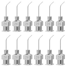 PATIKIL Bent Blunt Tip Dispensing Needle 26G, 12 Pcs 0.51 Inch Stainless Steel Liquid Dispenser Bent Flow Needles with Lure Lock for Refilling Liquid Inks Adhesives Glue