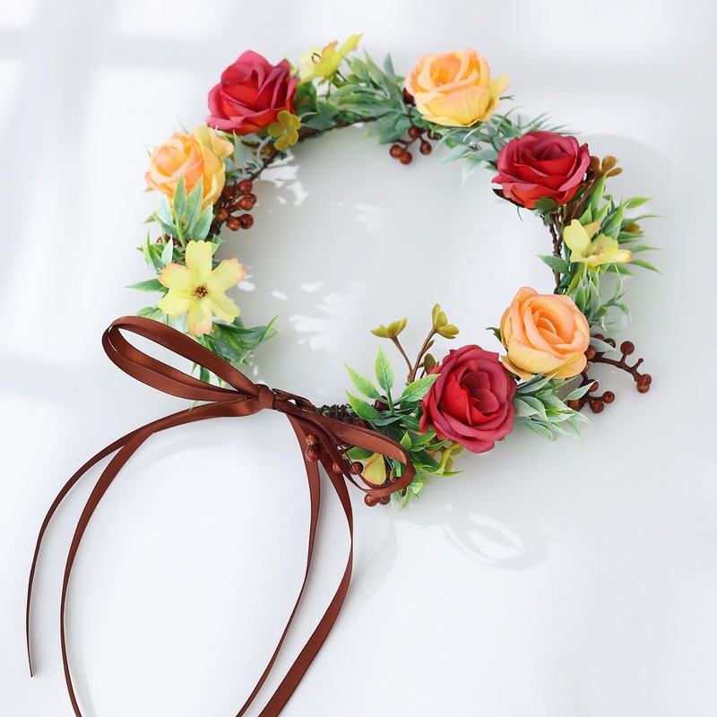 Flower Crowns for Women - Artificial Rose Flower Crown Flower