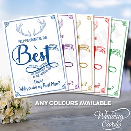 Funny Help me Organise Best Night of My Life Will You be My Best Man Groomsman Usher Page Boy Ring Bearer Mate (Kraft Paper 280 GSM, Postcard)