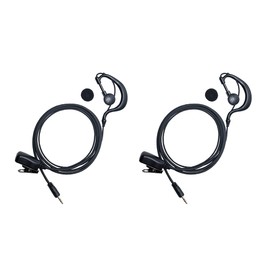 TDYU G Shape Earpiece Headset with Mic PTT Compatible with Cobra Microtalk Cx112 PX650 PX655 ACXT145 ACXT1035r ACXT545 RX385 RX685 Walkie Talkie Two Way Radio 2Pack