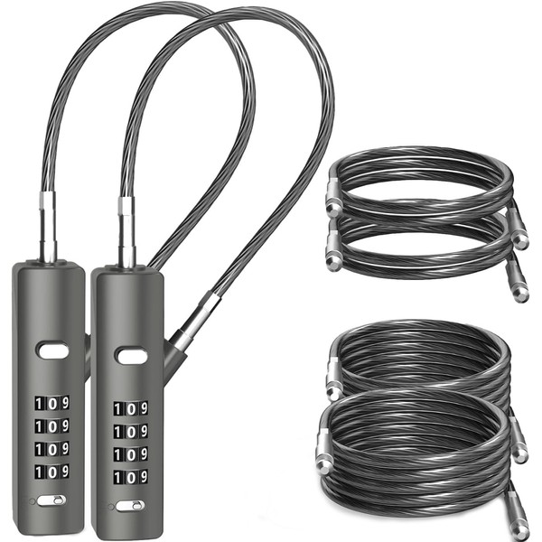 I-EASYDWW Cable Locks with Combination, 4-Digit Combination Lock with 3