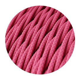 10 m Vintage Style Textile 3-Core Twisted (3 x 0.75 mm² - Rose) Flexible, High-Quality Fabric Plastic Power Cord with Ground Wire for Lamps, Pendant Lights, Ceiling Light Mounting, Made in Europe.